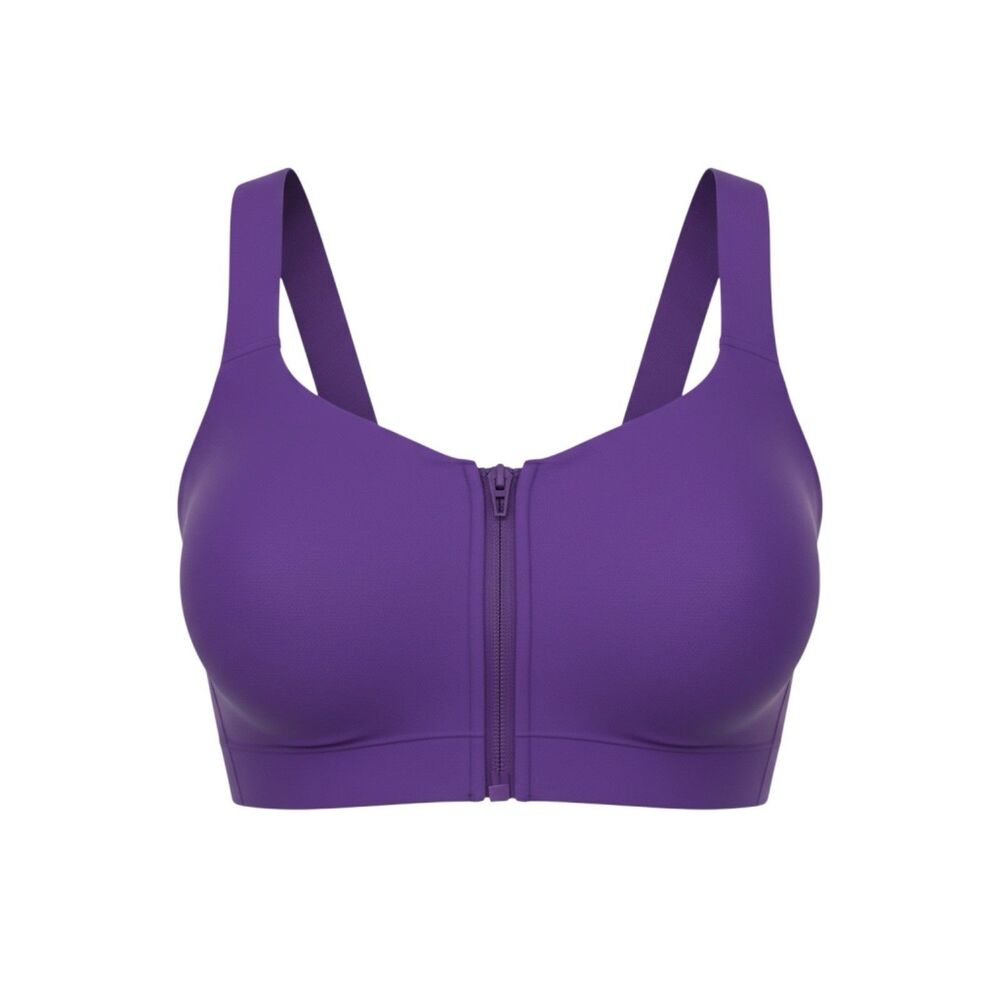 Victoria’s Secret Sweat On Point High Support Front Zip Sports Bra Purple 34D